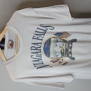 Vintage 90s Single Stitch White Niagara Falls Graphic T-Shirt - Single Stitch